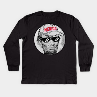 Abraham Lincoln MERICA cool Kids Long Sleeve T-Shirt